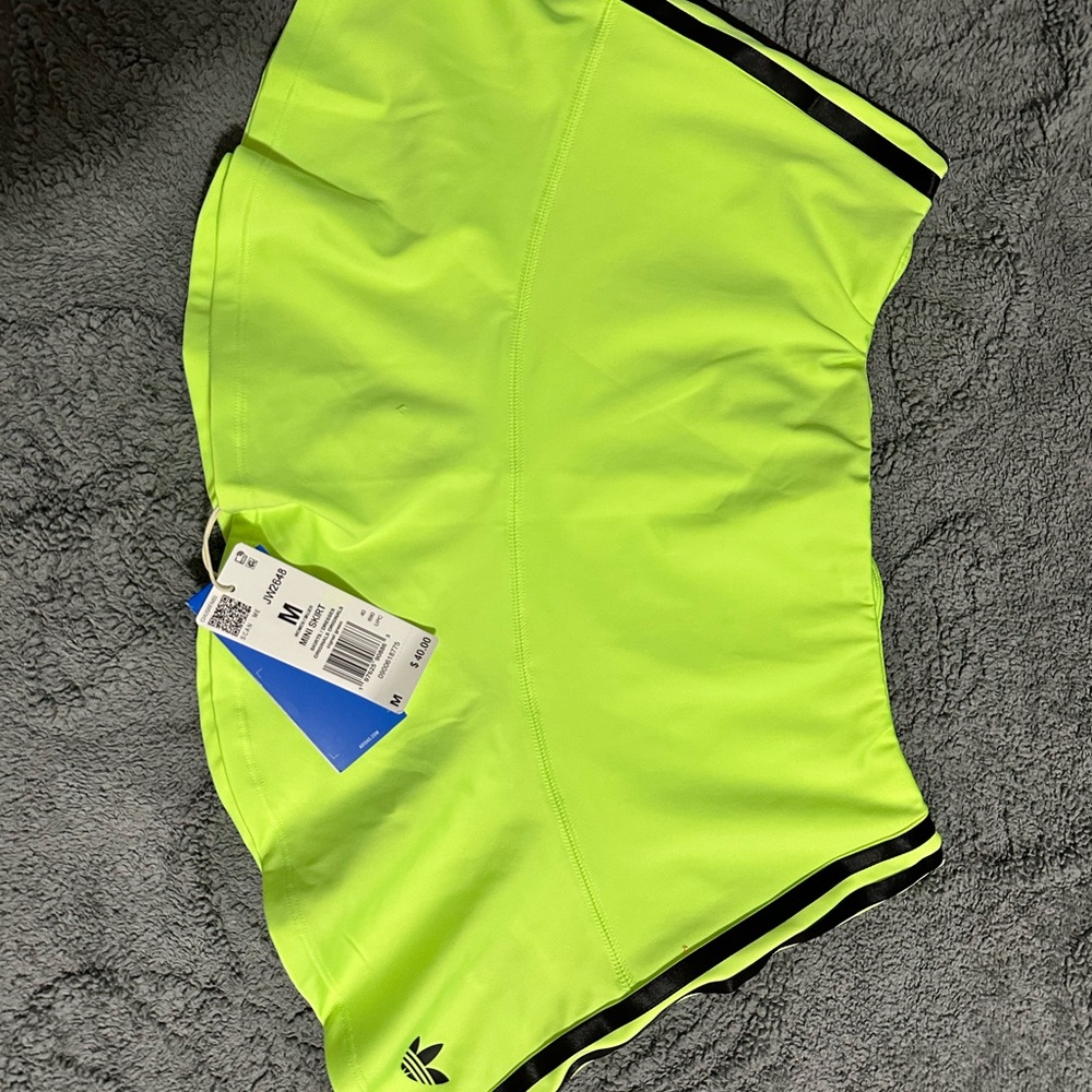 adidas Signal Green Mini Skirt with Black Logo